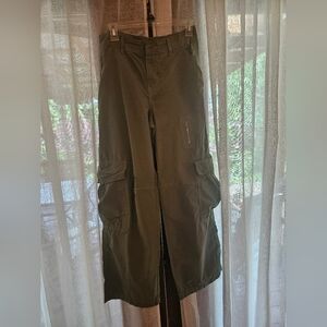 *3 For $30* Olive Green Wide Leg Cargo Pants Size M